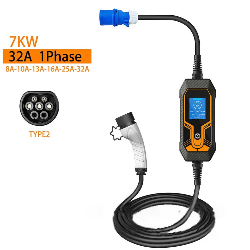 CEE EVSE 220V 32A 16Ft Type2 7KW Electric Car Portable Charging Cable EV Charger
CEE EVSE 220V 32A 16Ft Type2 7KW Electric Car Portable Charging Cable EV Charger