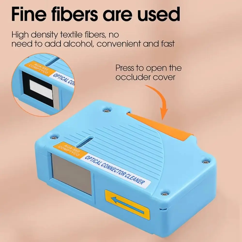 Fine Fibers Fiber End Face Cleaning Box Replaceable Core Convenient Pigtail Cleaner Cassette Fast SC/FC/ST/LC Fiber Wiping Tool
Fine Fibers Fiber End Face Cleaning Box Replaceable Core Convenient Pigtail Cleaner Cassette Fast SC/FC/ST/LC Fiber Wiping Tool