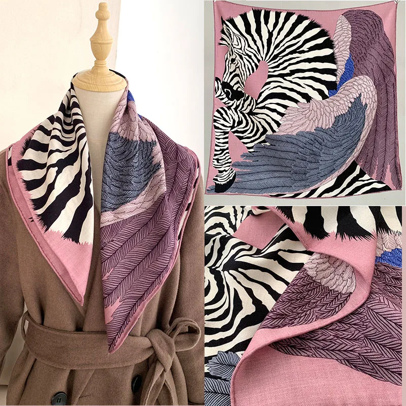 A delicate and elegant silk and wool scarf with pink zebra print and sun protection feature, decorated with a touch of texture.
A delicate and elegant silk and wool scarf with pink zebra print and sun protection feature, decorated with a touch of texture.