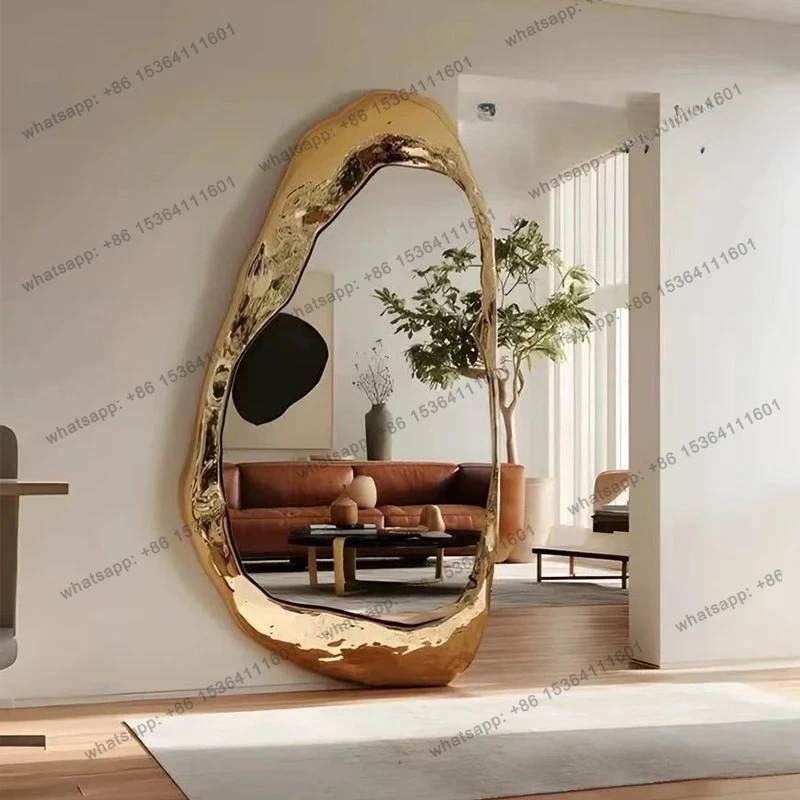 Дизайнерское европейское зеркало всего тела, роскошное зеркало в полный рост, настенное подвесное украшение специальной формы, бытовая спальня, мука
Дизайнерское европейское зеркало всего тела, роскошное зеркало в полный рост, настенное подвесное украшение специальной формы, бытовая спальня, мука