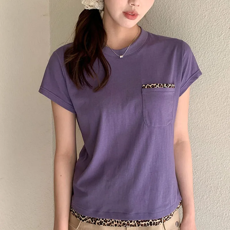 Leopard Print Patchwork Short Sleeve T-shirt For Women Summer New 2025 Korean Fashion Tops Woman O Neck Casual Tshirts Y2K Tees
Leopard Print Patchwork Short Sleeve T-shirt For Women Summer New 2025 Korean Fashion Tops Woman O Neck Casual Tshirts Y2K Tees