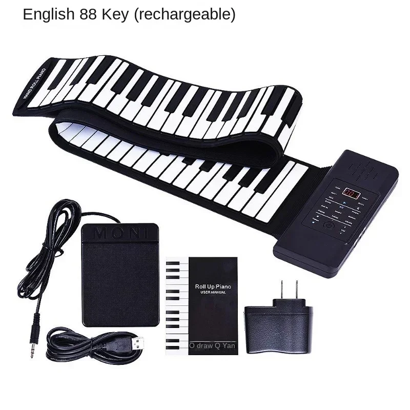 88 Keys Electronic Piano MIDI &USB Charge Portable ABS Soft Silicone Flexible Keyboard Digital Roll Up Piano with Horn and Pedal
88 Keys Electronic Piano MIDI &USB Charge Portable ABS Soft Silicone Flexible Keyboard Digital Roll Up Piano with Horn and Pedal