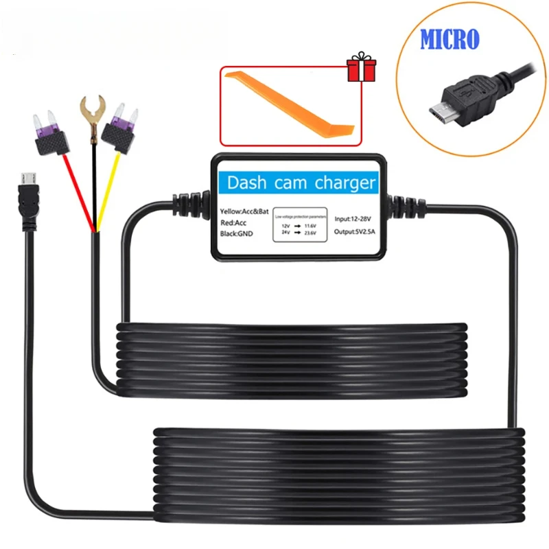 Комплект для установки видеорегистратора: понижающий кабель 3,5 м, 12–24 В для видеорегистраторов Mini/USB-C
Комплект для установки видеорегистратора: понижающий кабель 3,5 м, 12–24 В для видеорегистраторов Mini/USB-C