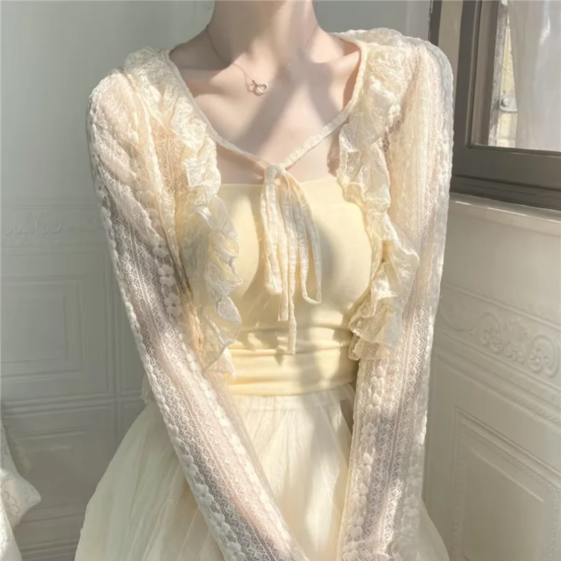 2026 New Women's Lace Sun Protection Cardigan Shawl Long Sleeve Thin Sheer Coat For Summer Matching Slip Dress
2026 New Women's Lace Sun Protection Cardigan Shawl Long Sleeve Thin Sheer Coat For Summer Matching Slip Dress