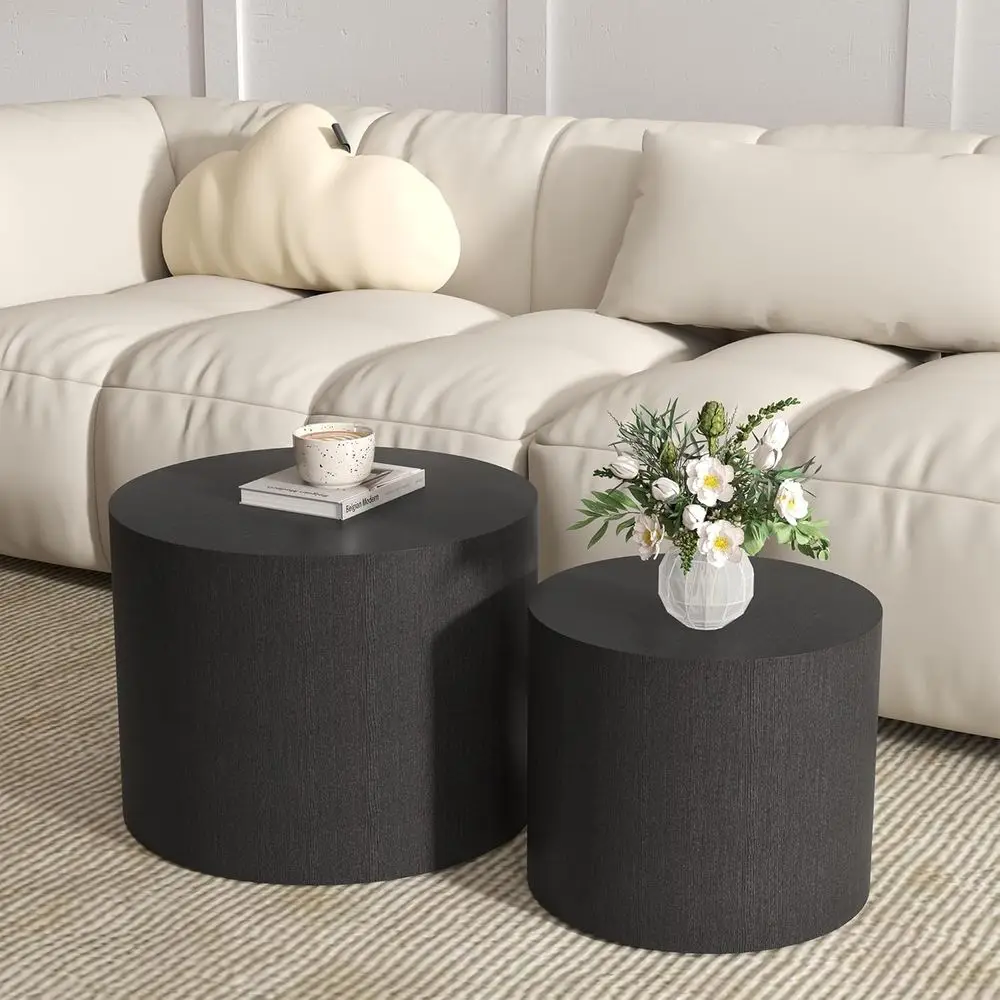 Nesting Coee Table Set o 2, Black Round Coee Table with Non-Slip eet, ern Wooden Circle Accent Tables or Small Spaces Living Roo
Nesting Coee Table Set o 2, Black Round Coee Table with Non-Slip eet, ern Wooden Circle Accent Tables or Small Spaces Living Roo