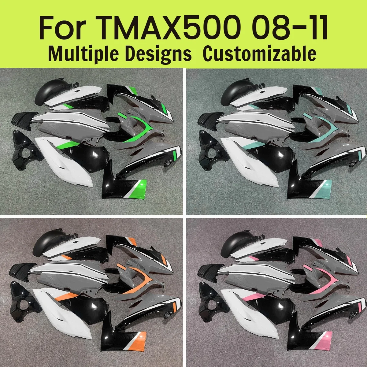 TMAX500 2008-2011 Full Fairings for Yamaha T-MAX500 08-11 Motorcycle Cover Aftermarket Injection Fairing Kit Set
TMAX500 2008-2011 Full Fairings for Yamaha T-MAX500 08-11 Motorcycle Cover Aftermarket Injection Fairing Kit Set