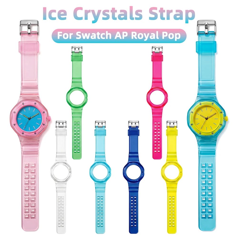 Ice Crystals Strap for Swatch AP Royal Pop Modification integrated Clear Silicone Cover Bumper Band Wriststrap Accessorries
Ice Crystals Strap for Swatch AP Royal Pop Modification integrated Clear Silicone Cover Bumper Band Wriststrap Accessorries