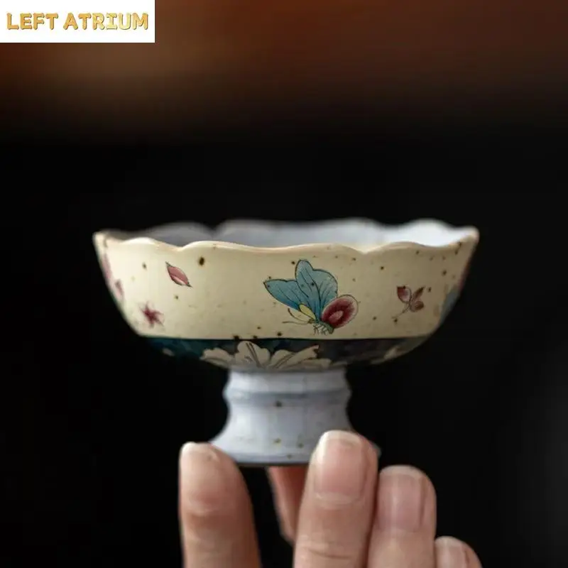 2PC 45ML Antique Butterfly Dance Lily Tall Flower Mouth Cup Household High Foot TeaCup Caramel Glaze Ceramic KungFu Small Teacup
2PC 45ML Antique Butterfly Dance Lily Tall Flower Mouth Cup Household High Foot TeaCup Caramel Glaze Ceramic KungFu Small Teacup