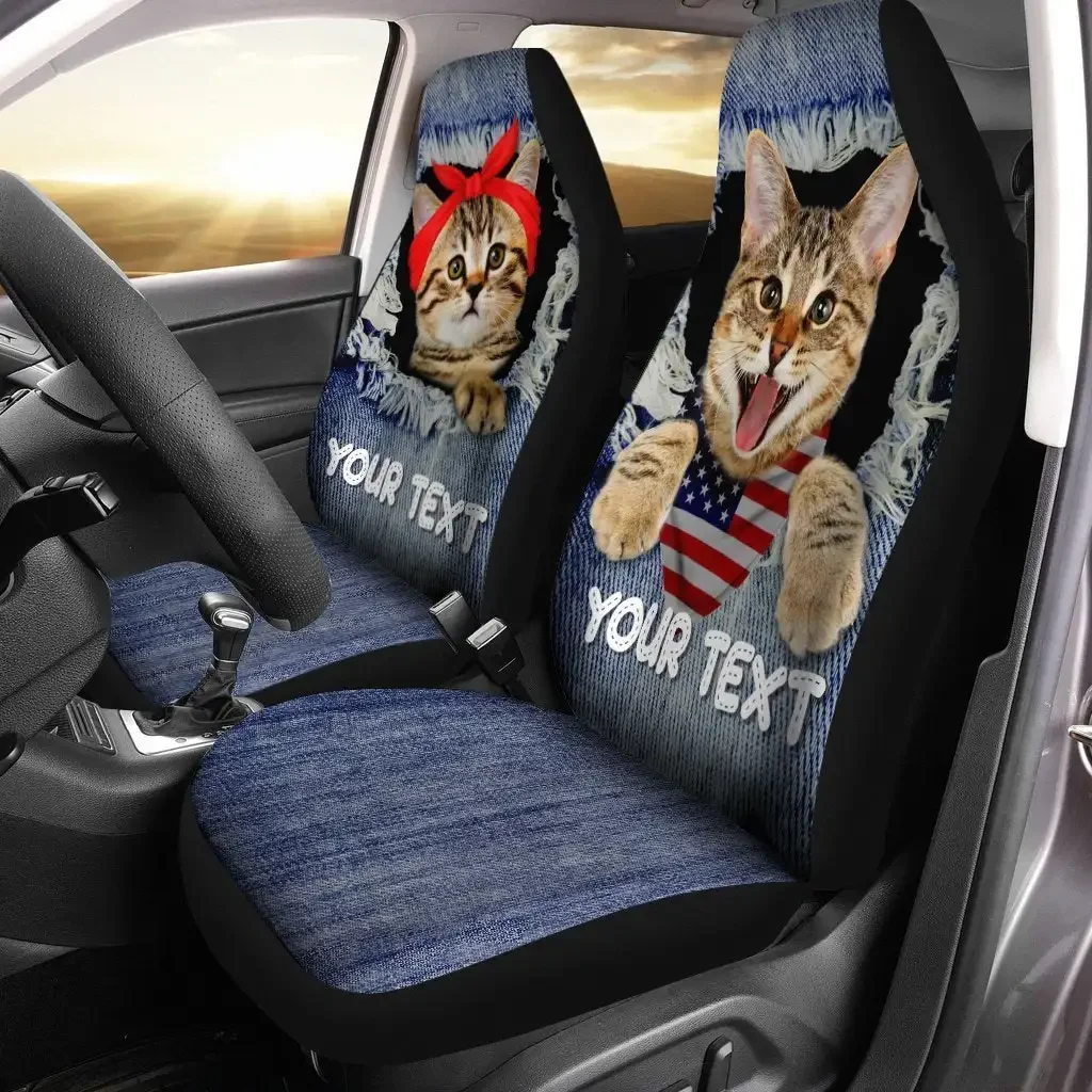 Personalized American Short Hair Cat Car Seat Covers Couple Cat Car Accessories , Universal Front Seat Protective Cover
Personalized American Short Hair Cat Car Seat Covers Couple Cat Car Accessories , Universal Front Seat Protective Cover