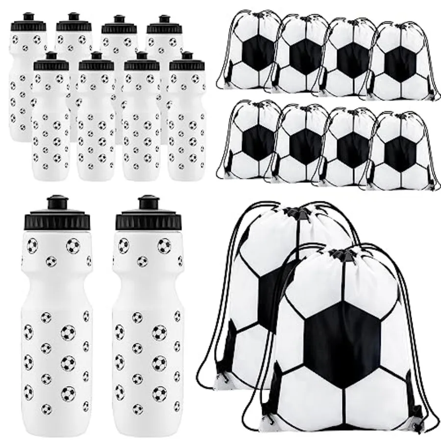 20 Pcs Soccer Party Favors, 10 Pcs Soccer Water Bottle for Boy 24 oz with 10 Pack Sport Goodie Gift Bag for Team Birthday Part
20 Pcs Soccer Party Favors, 10 Pcs Soccer Water Bottle for Boy 24 oz with 10 Pack Sport Goodie Gift Bag for Team Birthday Part