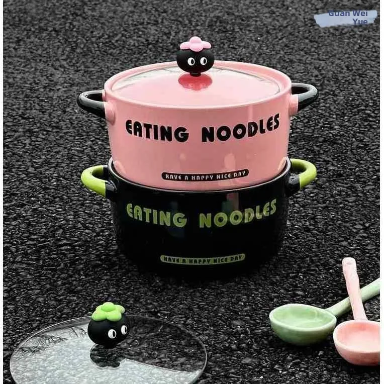 Ceramic Cartoon Instant Noodles Bowl with Lid for Dormitory Students Home Use Spiral Rice Noodles Bowl High Aesthetic Value
Ceramic Cartoon Instant Noodles Bowl with Lid for Dormitory Students Home Use Spiral Rice Noodles Bowl High Aesthetic Value