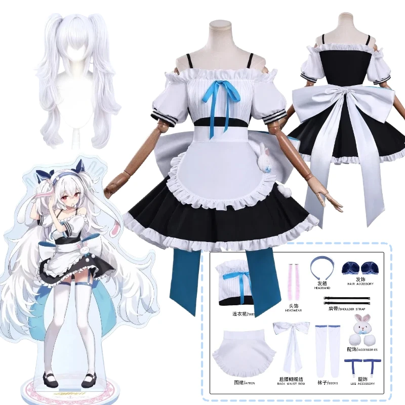 Laffey Costume Game Azur Lane Cosplay White Maid Uniform Sleeveless Halter Dress with Accessories Full Set for Women
Laffey Costume Game Azur Lane Cosplay White Maid Uniform Sleeveless Halter Dress with Accessories Full Set for Women