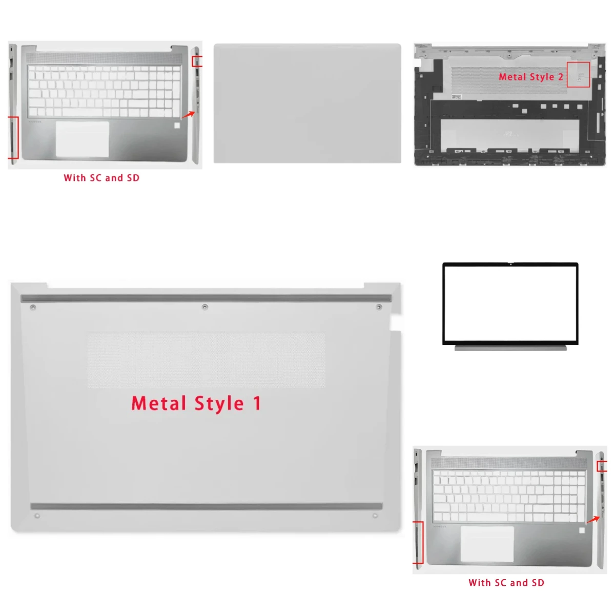 ProBook 455, 450 G8, G9, HSN-Q31C-5: LCD Top Cover, Screen Bezel, Palm Rest, Bottom Base, Hinge Cove
ProBook 455, 450 G8, G9, HSN-Q31C-5: LCD Top Cover, Screen Bezel, Palm Rest, Bottom Base, Hinge Cove