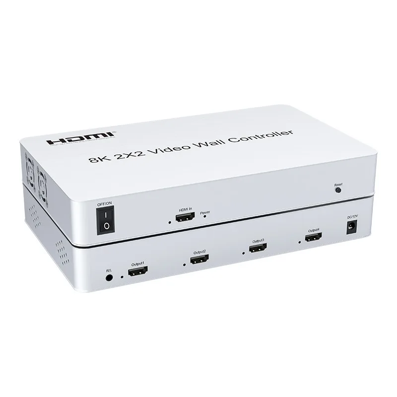 HDMI splicer 2X2 8K video splicing processor, video controller 1 in 4 out 8K splicing
HDMI splicer 2X2 8K video splicing processor, video controller 1 in 4 out 8K splicing