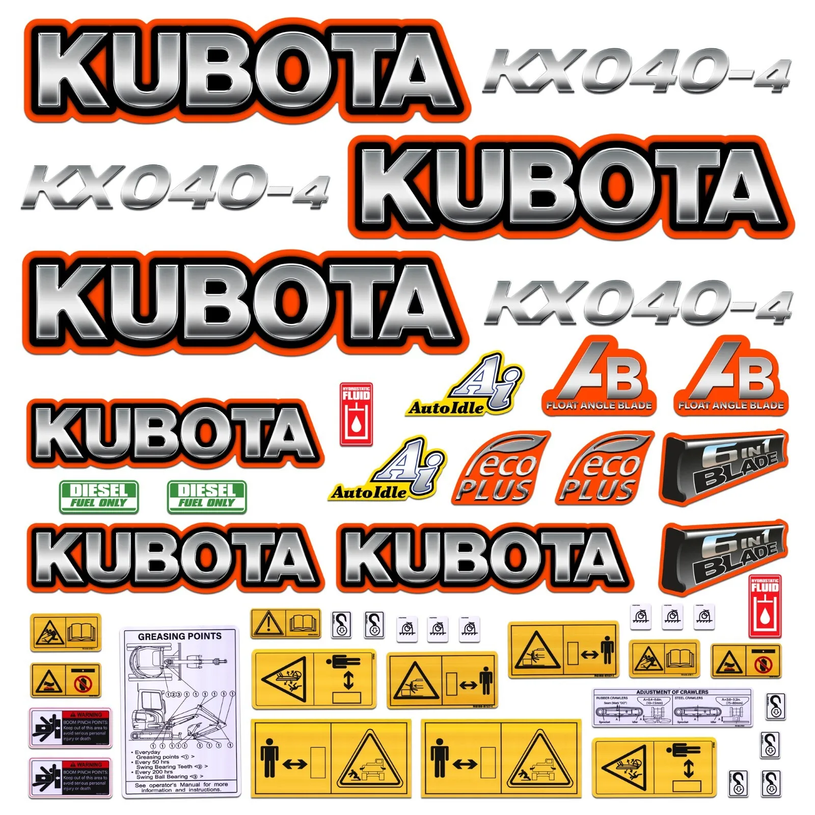 Комплект наклеек для мини-экскаватора Kubota KX040-4, наклейка на весь корпус, горячая распродажа 
Комплект наклеек для мини-экскаватора Kubota KX040-4, наклейка на весь корпус, горячая распродажа