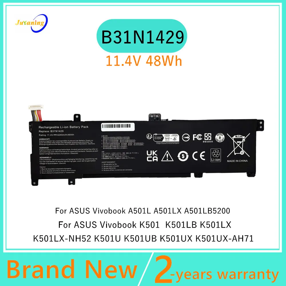 Laptop battery For ASUS Vivobook K501 K501LB K501LX K501U K501UB K501UX A501L A501LX A501LB5200 B31N1429
Laptop battery For ASUS Vivobook K501 K501LB K501LX K501U K501UB K501UX A501L A501LX A501LB5200 B31N1429