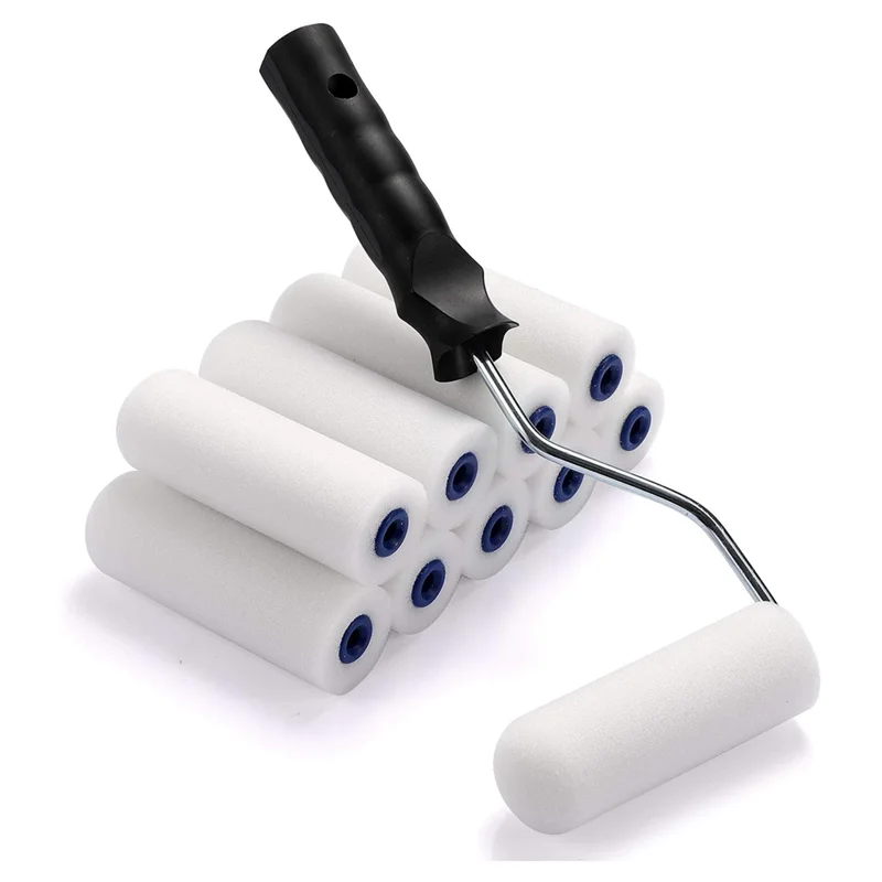 High Quality-4Inch Foam Paint Roller, Roller Frame With Mini Paint Roller Cover Replacement With Foam Covered Ends, (12 Pieces),
High Quality-4Inch Foam Paint Roller, Roller Frame With Mini Paint Roller Cover Replacement With Foam Covered Ends, (12 Pieces),
