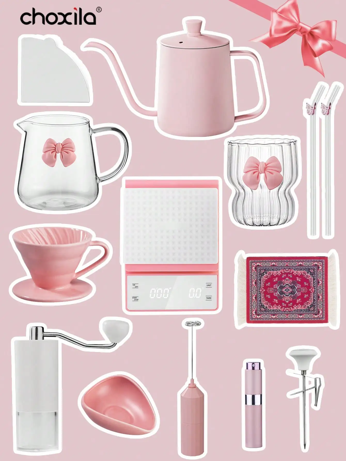1 set Pour Over Coffee Set, Hand Brew Coffee Maker Set, Two-Cup Girls Mind-blowing Drip Coffee Kit, Coffee Accessories Gifts 
1 set Pour Over Coffee Set, Hand Brew Coffee Maker Set, Two-Cup Girls Mind-blowing Drip Coffee Kit, Coffee Accessories Gifts