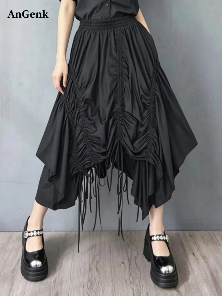 Irregular Hem Drawstring Black Vintage High Waist Skirts For Women Plus Size Summer New Loose Casual Fashion Long Skirt 2026
Irregular Hem Drawstring Black Vintage High Waist Skirts For Women Plus Size Summer New Loose Casual Fashion Long Skirt 2026