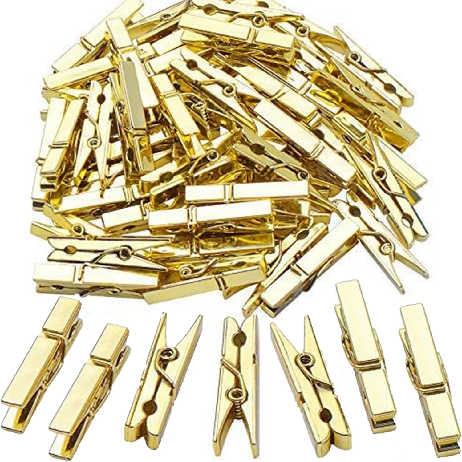 50 Pieces Photo Clips,Mini Plastic Picture Paper Clip Clothespins Peg for Office,Home,Arts(Gold)
50 Pieces Photo Clips,Mini Plastic Picture Paper Clip Clothespins Peg for Office,Home,Arts(Gold)