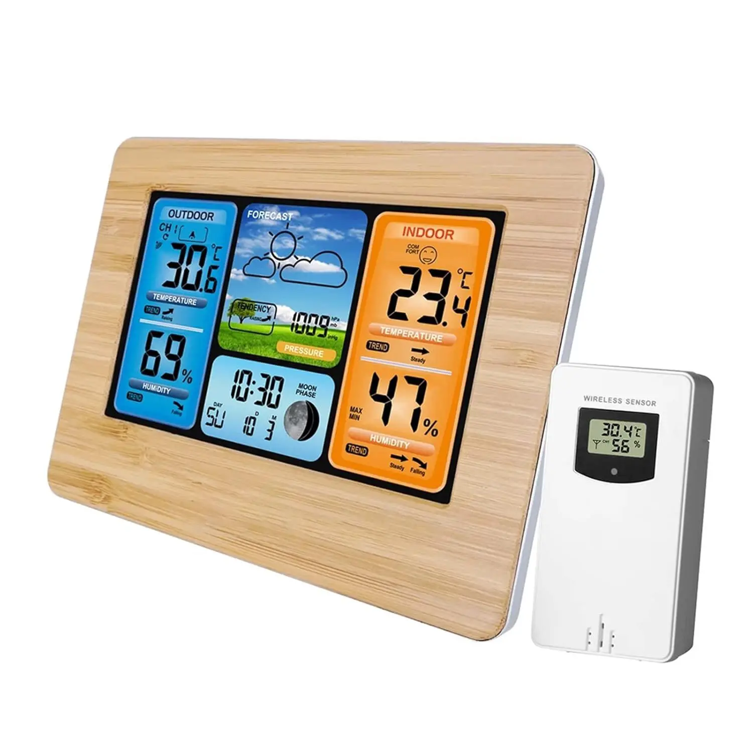 Color Screen Weather Forecast 3373 Bamboo Radio Multi-function Electronic Alarm Clock Radio Frequency Wireless Clock
Color Screen Weather Forecast 3373 Bamboo Radio Multi-function Electronic Alarm Clock Radio Frequency Wireless Clock