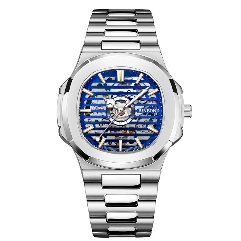 Business Skeleton Automatic Mechanical Watch Stainless Steel Band Luminous Waterproof Tourbillon Men Wristwatch
Business Skeleton Automatic Mechanical Watch Stainless Steel Band Luminous Waterproof Tourbillon Men Wristwatch