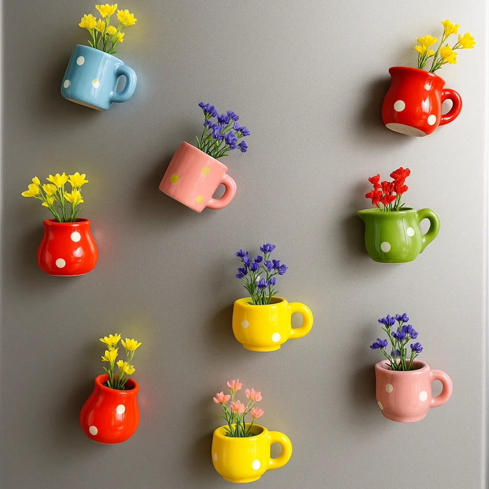 6/8Pcs Ceramic Mini Vase Magnets for Fridge DIY Exquisite Tiny Magnetic Bud Vases with Fake Flower Personality
6/8Pcs Ceramic Mini Vase Magnets for Fridge DIY Exquisite Tiny Magnetic Bud Vases with Fake Flower Personality