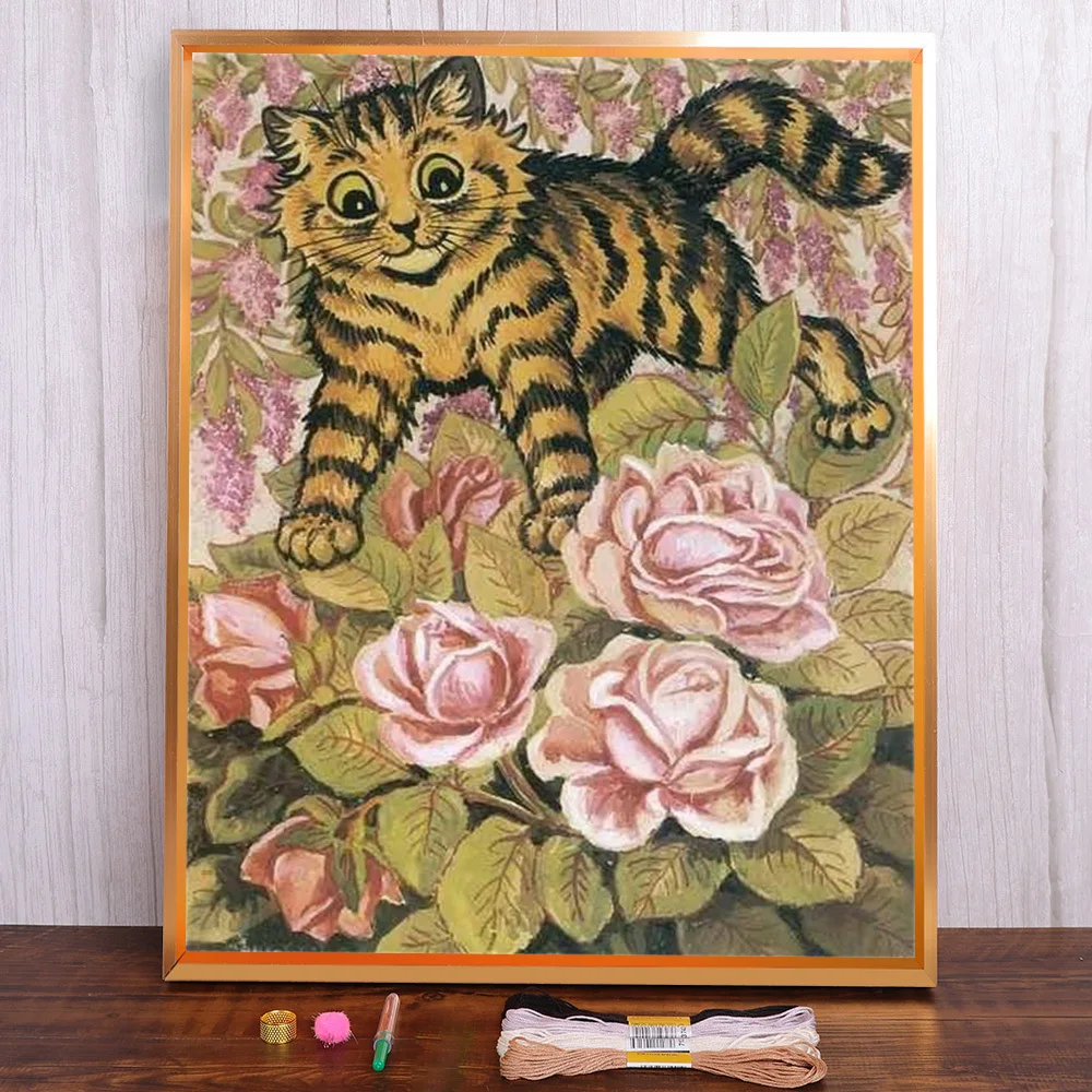 Flower Cat Printed Fabric 11CT Cross-Stitch Embroidery Full Kit Handiwork Painting Knitting Needlework Mulina For Adults Jewelry
Flower Cat Printed Fabric 11CT Cross-Stitch Embroidery Full Kit Handiwork Painting Knitting Needlework Mulina For Adults Jewelry