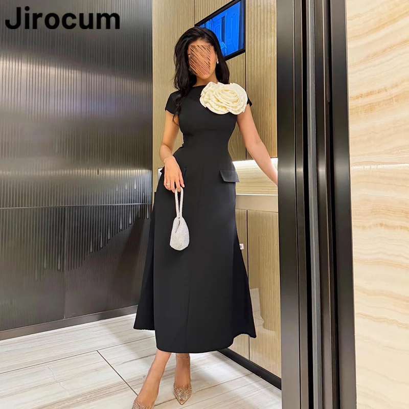 Простое черное платье Jirocum для выпускного вечера, женские вечерние платья с круглым вырезом и 3D цветочным рисунком, длиной до щиколотки, новинка 2024, платья для официального мероприятия, Саудовская Аравия
Простое черное платье Jirocum для выпускного вечера, женские вечерние платья с круглым вырезом и 3D цветочным рисунком, длиной до щиколотки, новинка 2024, платья для официального мероприятия, Саудовская Аравия