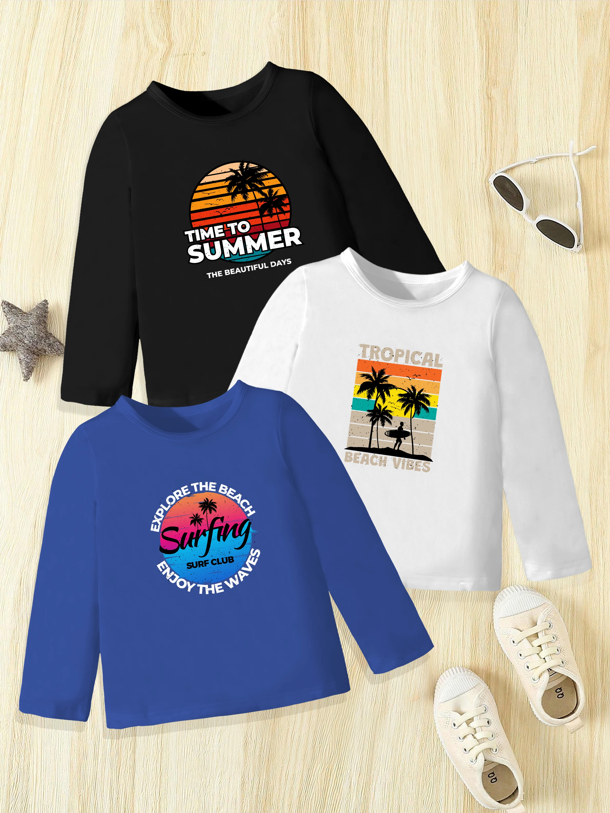 3 шт.: Осенний базовый слой для мальчиков с рисунком кокосовой пальмы и закатом
3 шт.: Осенний базовый слой для мальчиков с рисунком кокосовой пальмы и закатом