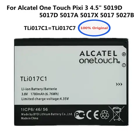 TLi017C1 TLi017C7 Origin Battery For Alcatel One Touch Pixi 3 5019D 5017D 5017A 5017X 5017 5027B High Quality Phone Battery