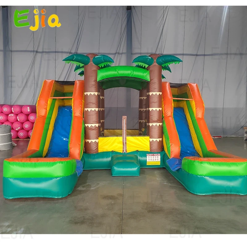 (Sea shipping) 5m PVC Inflatable Bounce House Tropical Double Water Slide Combo Wet & Dry Jump Bouncy House Castle For Outdoor P
(Sea shipping) 5m PVC Inflatable Bounce House Tropical Double Water Slide Combo Wet & Dry Jump Bouncy House Castle For Outdoor P