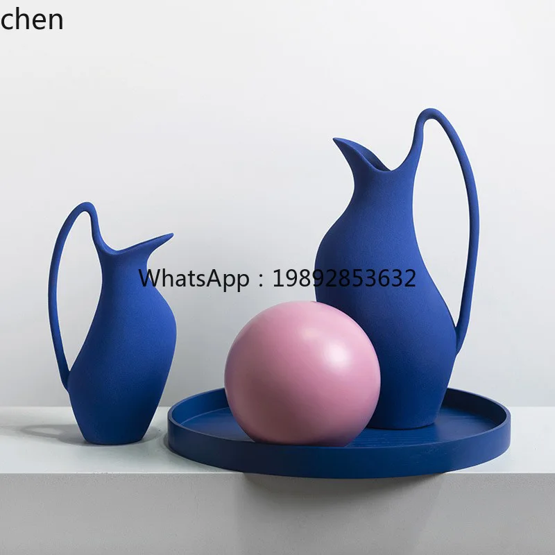 HT Creative Blue Ceramic Vase with Handle for Dried Flowers and Flower Arrangements for Home Living Room
HT Creative Blue Ceramic Vase with Handle for Dried Flowers and Flower Arrangements for Home Living Room