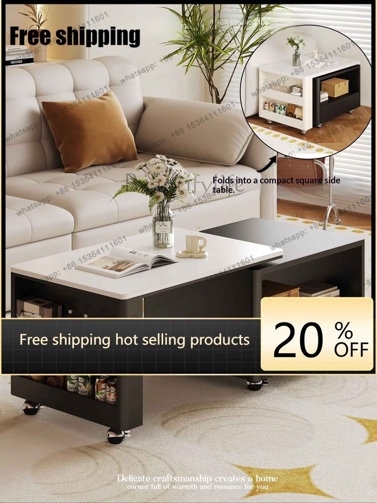 Any Size Custom Foldable Coffee Table Sintered Stone Top Mobile Storage Cabinet Rounded Corners
Any Size Custom Foldable Coffee Table Sintered Stone Top Mobile Storage Cabinet Rounded Corners
