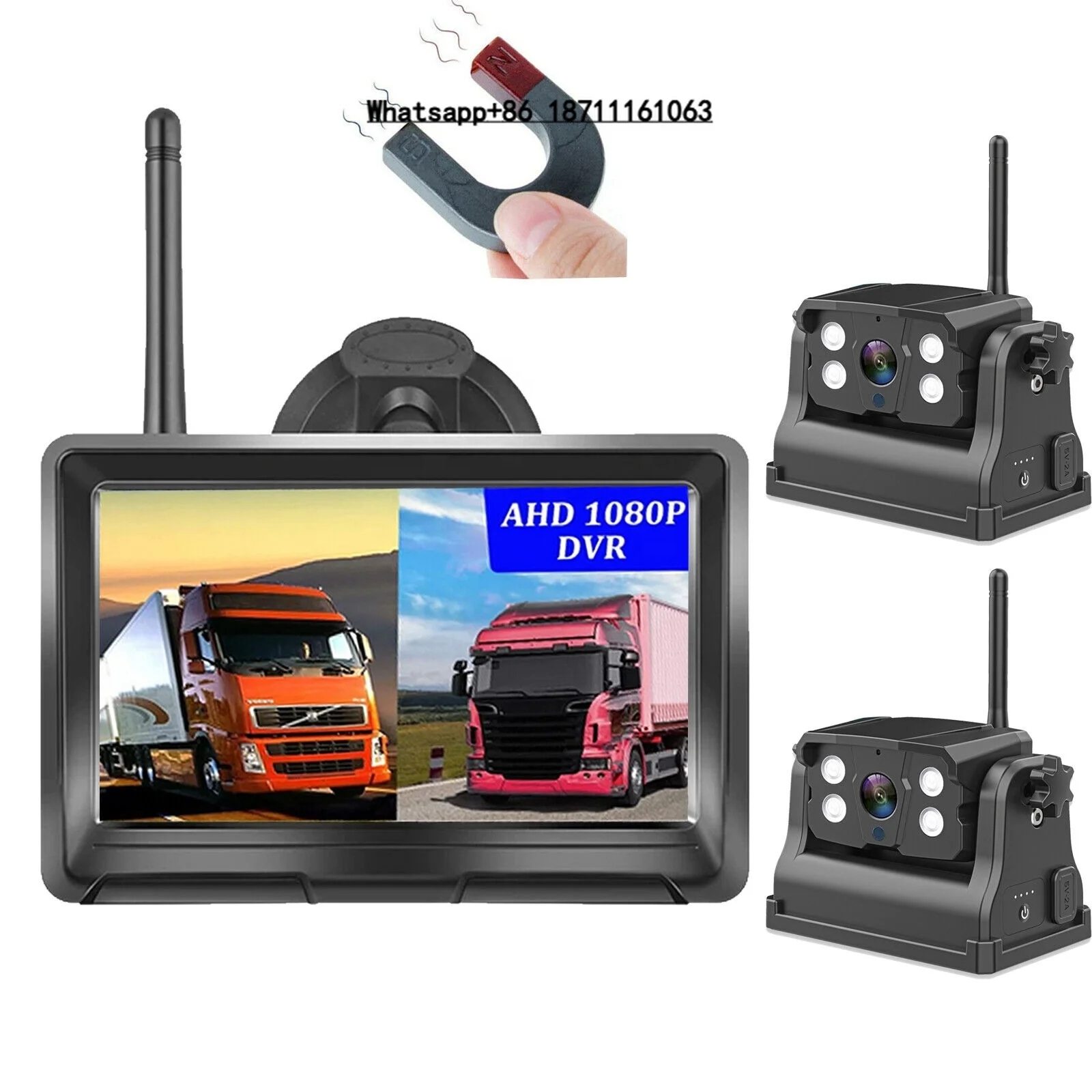 Factory Supply for Trailer Boat RV New Design 2x WiFi Wireless Magnetic Backup 5" LCD Kit for Horse
Factory Supply for Trailer Boat RV New Design 2x WiFi Wireless Magnetic Backup 5" LCD Kit for Horse