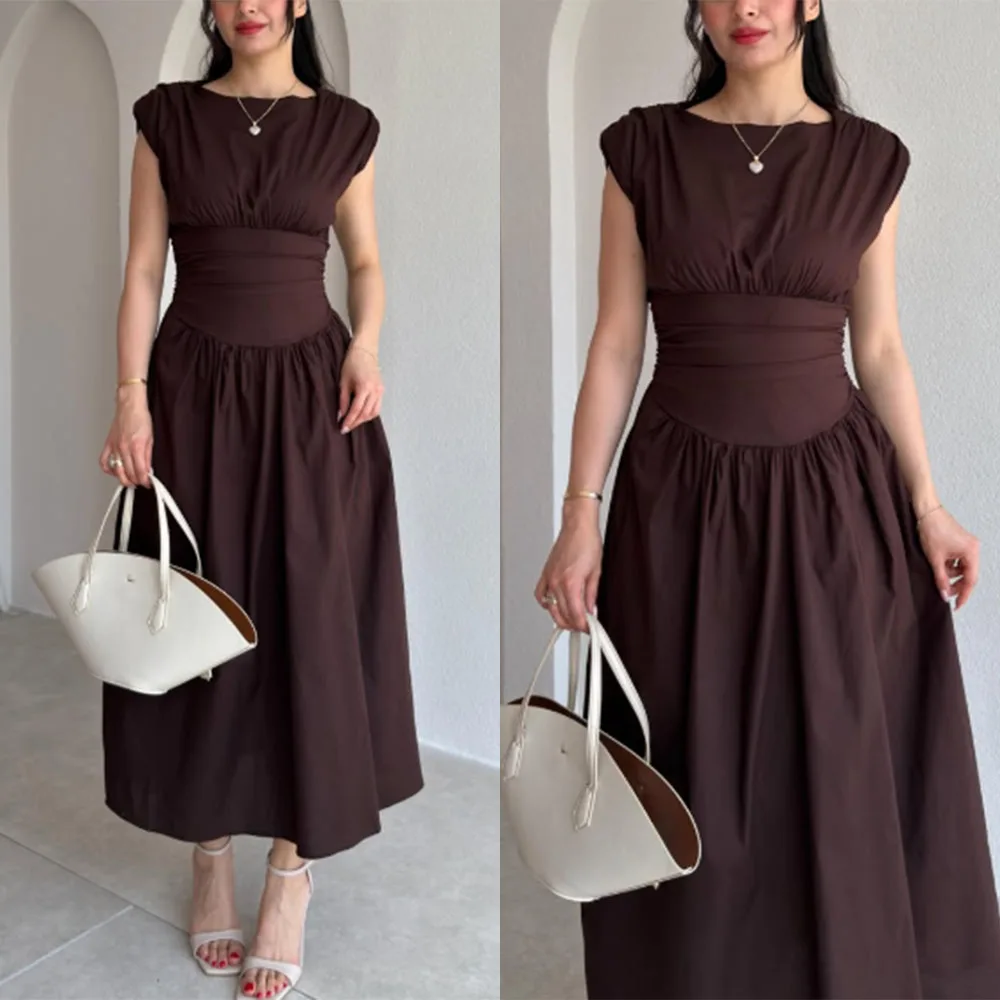Customized O-neck Ankle Length Sleeveless Pleat Vestidos Elegantes Para Mujer Para Una Boda Robe De Soirée Party Dress 드레스 فستان
Customized O-neck Ankle Length Sleeveless Pleat Vestidos Elegantes Para Mujer Para Una Boda Robe De Soirée Party Dress 드레스 فستان
