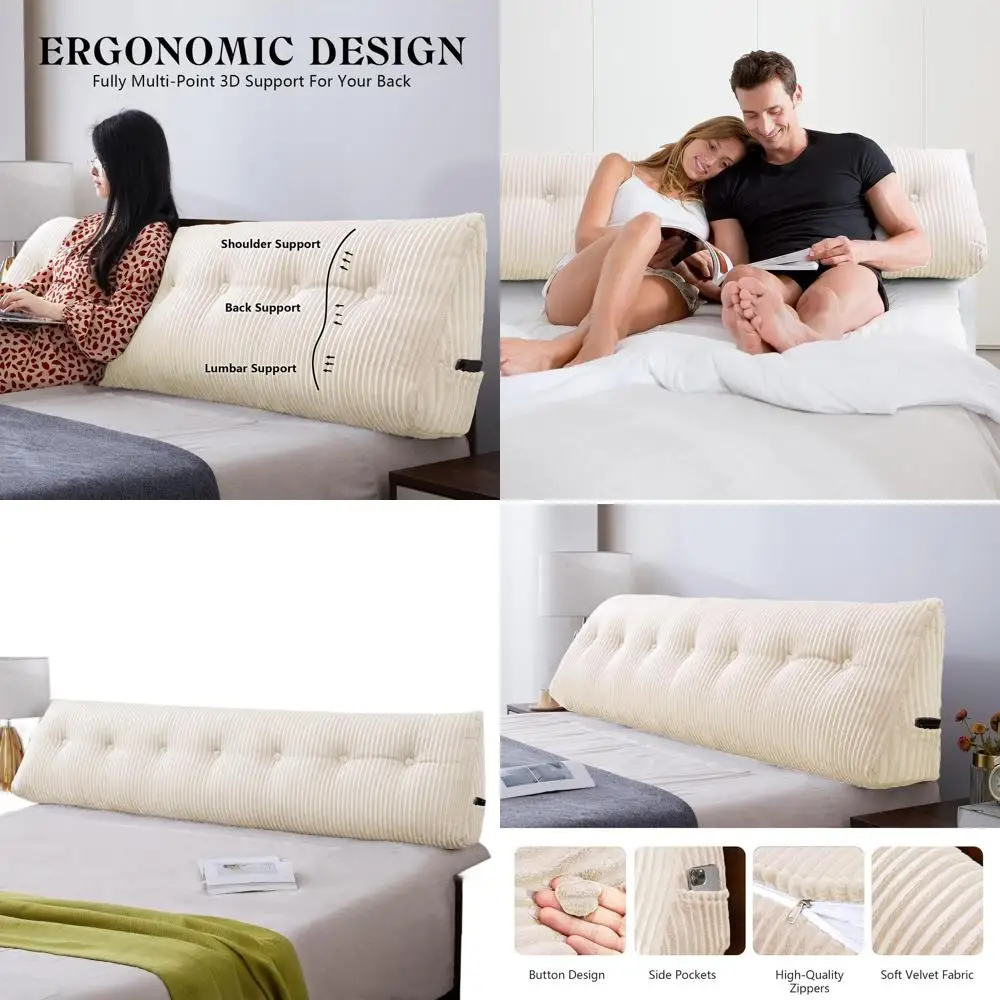 Подушка для отдыха King Size с клиновой опорой для чтения и сидения — бежевая, 76x8x20 дюймов
Подушка для отдыха King Size с клиновой опорой для чтения и сидения — бежевая, 76x8x20 дюймов