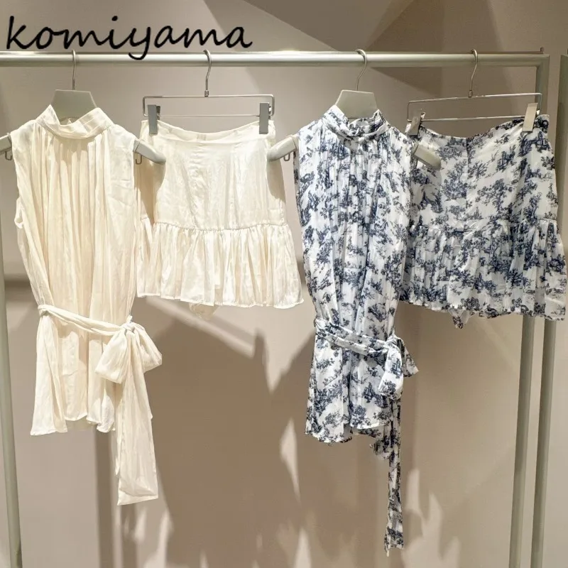 Japan Sweet Fairy Print Woman Set 2025 New 2 Piece Sets Bow Collar Sleeveless Shirts Blouses Loose Casual Shorts Two Ways Wear
Japan Sweet Fairy Print Woman Set 2025 New 2 Piece Sets Bow Collar Sleeveless Shirts Blouses Loose Casual Shorts Two Ways Wear