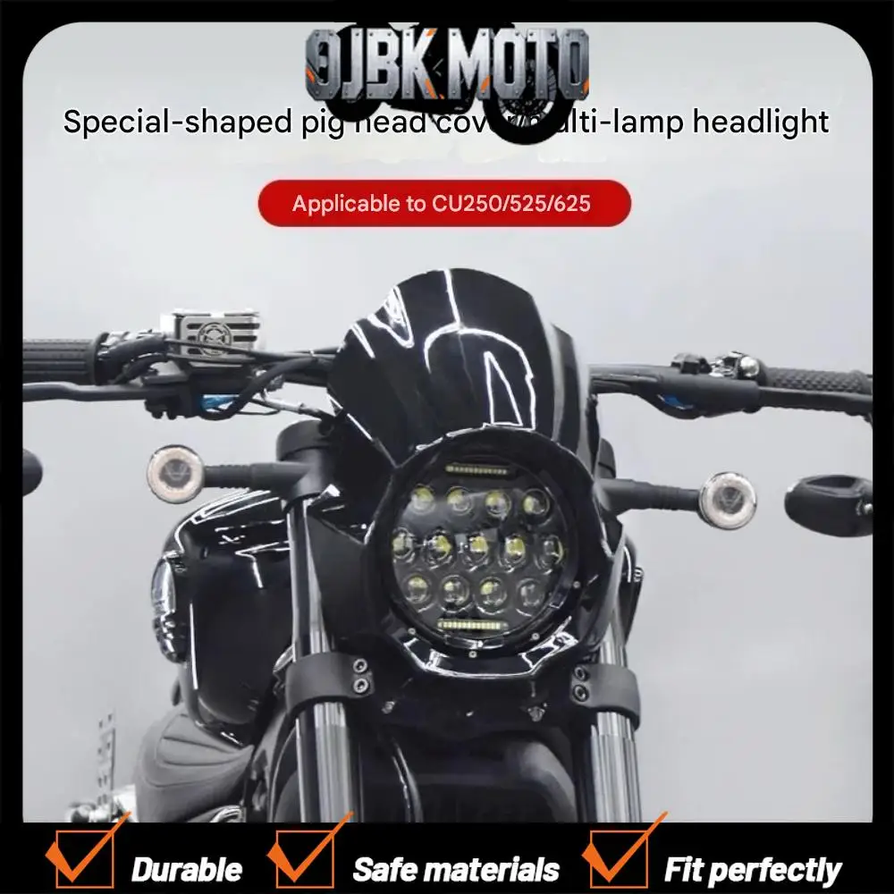 VOGE CU625 625CU 625 CU C625U Retro-style headlight cover with 7-inch multi-LED headlight assembly and windshield cover
VOGE CU625 625CU 625 CU C625U Retro-style headlight cover with 7-inch multi-LED headlight assembly and windshield cover