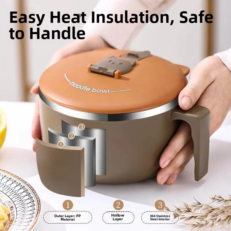 1300ml Bowl Stainless Steel Noodle Bowl With Lid Heat Resistant Instant Noodles Bowls Cooker Tableware Kitchen Accessorie
1300ml Bowl Stainless Steel Noodle Bowl With Lid Heat Resistant Instant Noodles Bowls Cooker Tableware Kitchen Accessorie