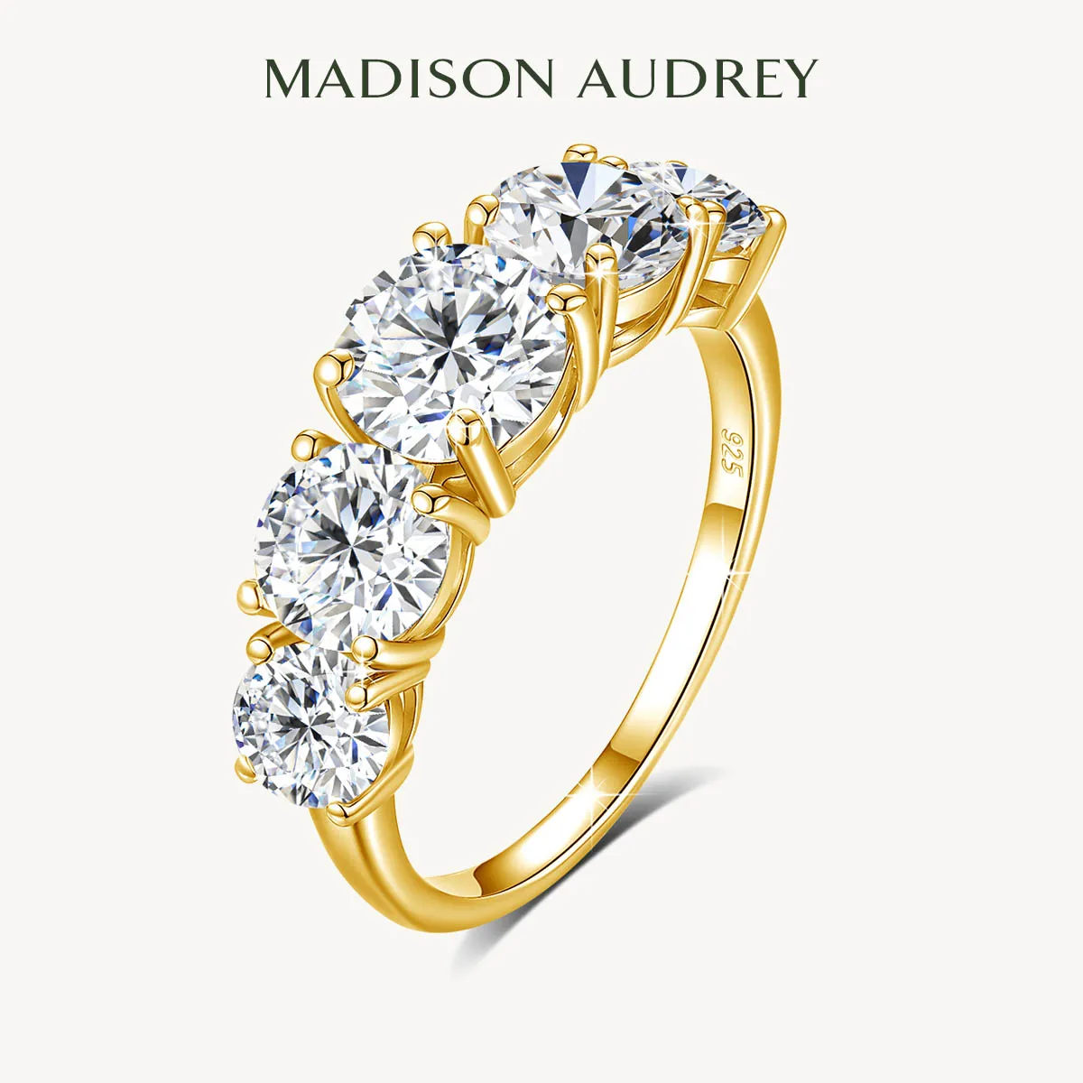 5 Stone Round D VVS1 Moissanite 4-Prong Ring 925 Silver Gold Plated 18k Minimalist Multi-Stone Band Ring for Women Fine Jewelry
5 Stone Round D VVS1 Moissanite 4-Prong Ring 925 Silver Gold Plated 18k Minimalist Multi-Stone Band Ring for Women Fine Jewelry