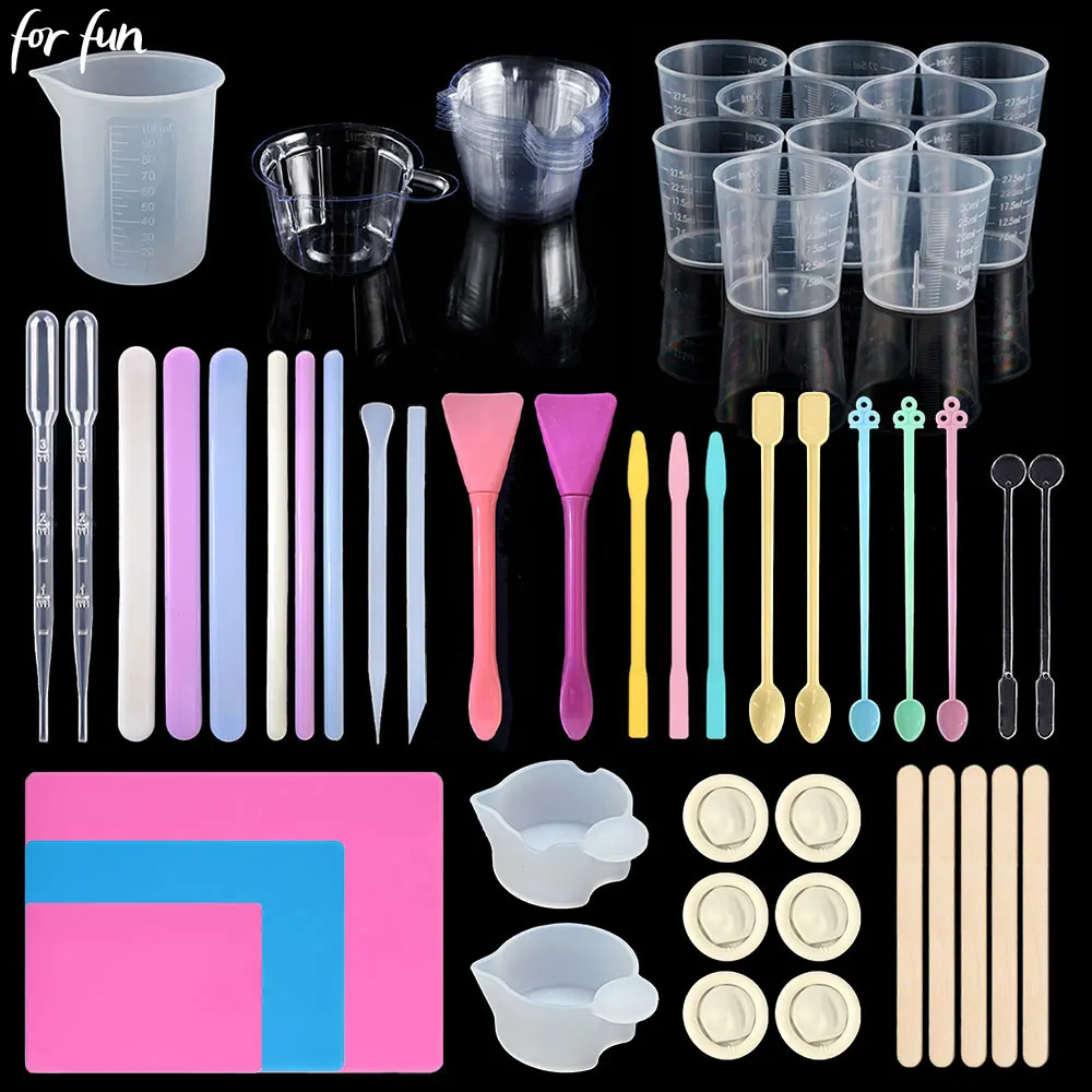 For Fun Epoxy Resin Making Tool Set Silicone Stirring Stick Measuring Cup Dropper Disposable Mixing Tools Kit DIY Jewelry Making
For Fun Epoxy Resin Making Tool Set Silicone Stirring Stick Measuring Cup Dropper Disposable Mixing Tools Kit DIY Jewelry Making