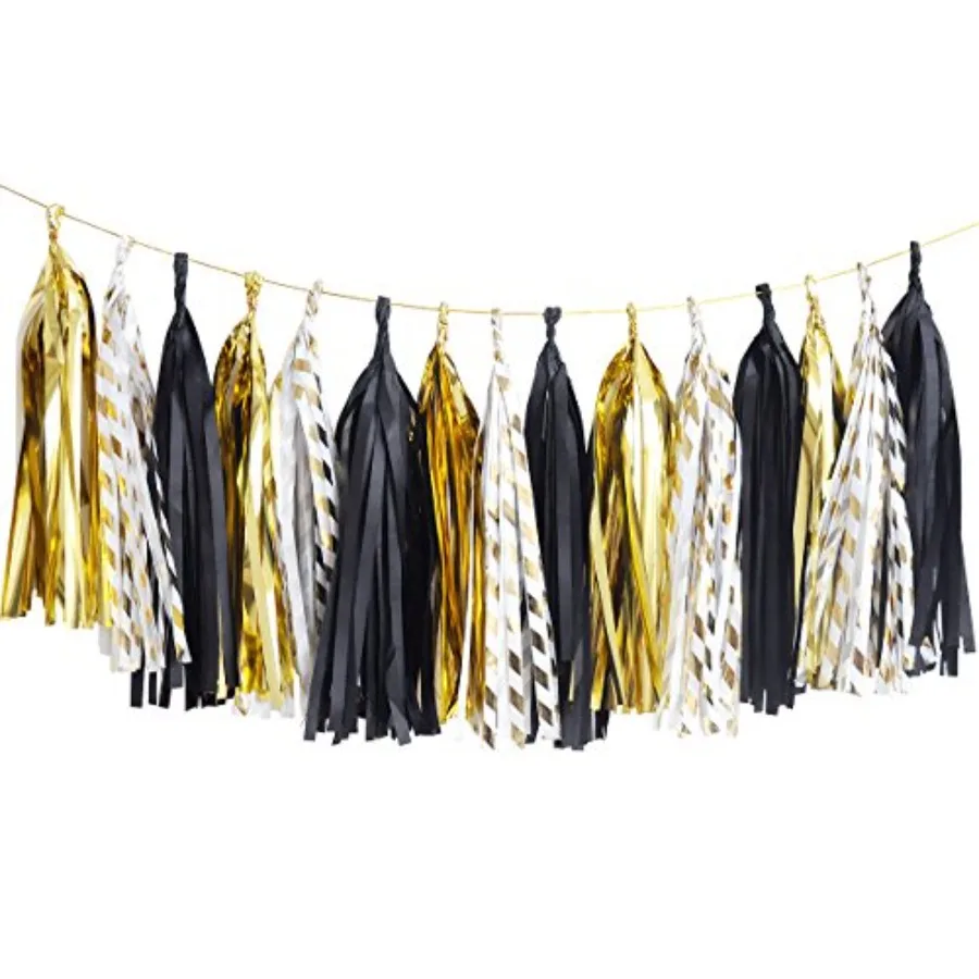 Black Gold Graduation Party Decorations 15PCS Black Gold Tissue Paper Tassel Garland for Birthday Wedding Bridal Shower Bachelo
Black Gold Graduation Party Decorations 15PCS Black Gold Tissue Paper Tassel Garland for Birthday Wedding Bridal Shower Bachelo