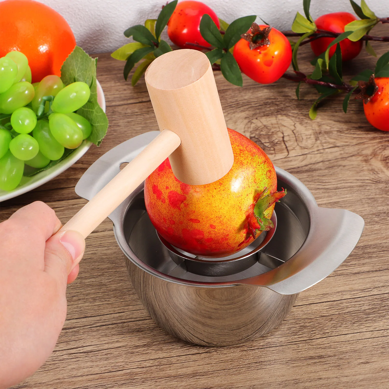 Pomegranate Seed Remover Deseeder Stainless Kitchen Gadget Fruit Peeler Tool Slicer Wood Hammer Safe Material Thickened Design
Pomegranate Seed Remover Deseeder Stainless Kitchen Gadget Fruit Peeler Tool Slicer Wood Hammer Safe Material Thickened Design