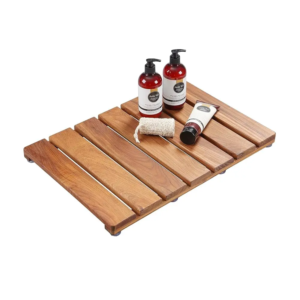 Natural Teak Wood Shower Bath Mat, 20.67 * 14.76 Inches, Non-Slip Rubber Feet, Premium Wooden Floor Mats for Spa, Sauna, Pool
Natural Teak Wood Shower Bath Mat, 20.67 * 14.76 Inches, Non-Slip Rubber Feet, Premium Wooden Floor Mats for Spa, Sauna, Pool