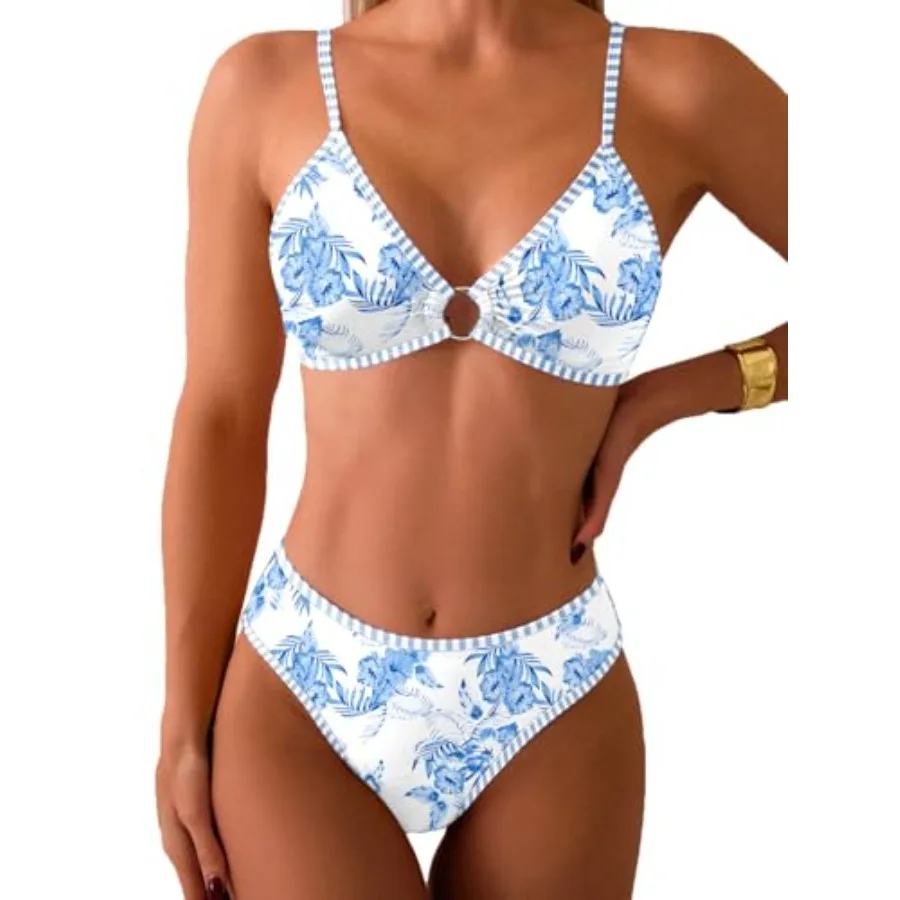 uerg Women's Triangle Bikini Sets O Ring Linked Two Pcs Swimsuits Printed Cheeky Bathing Suit
uerg Women's Triangle Bikini Sets O Ring Linked Two Pcs Swimsuits Printed Cheeky Bathing Suit