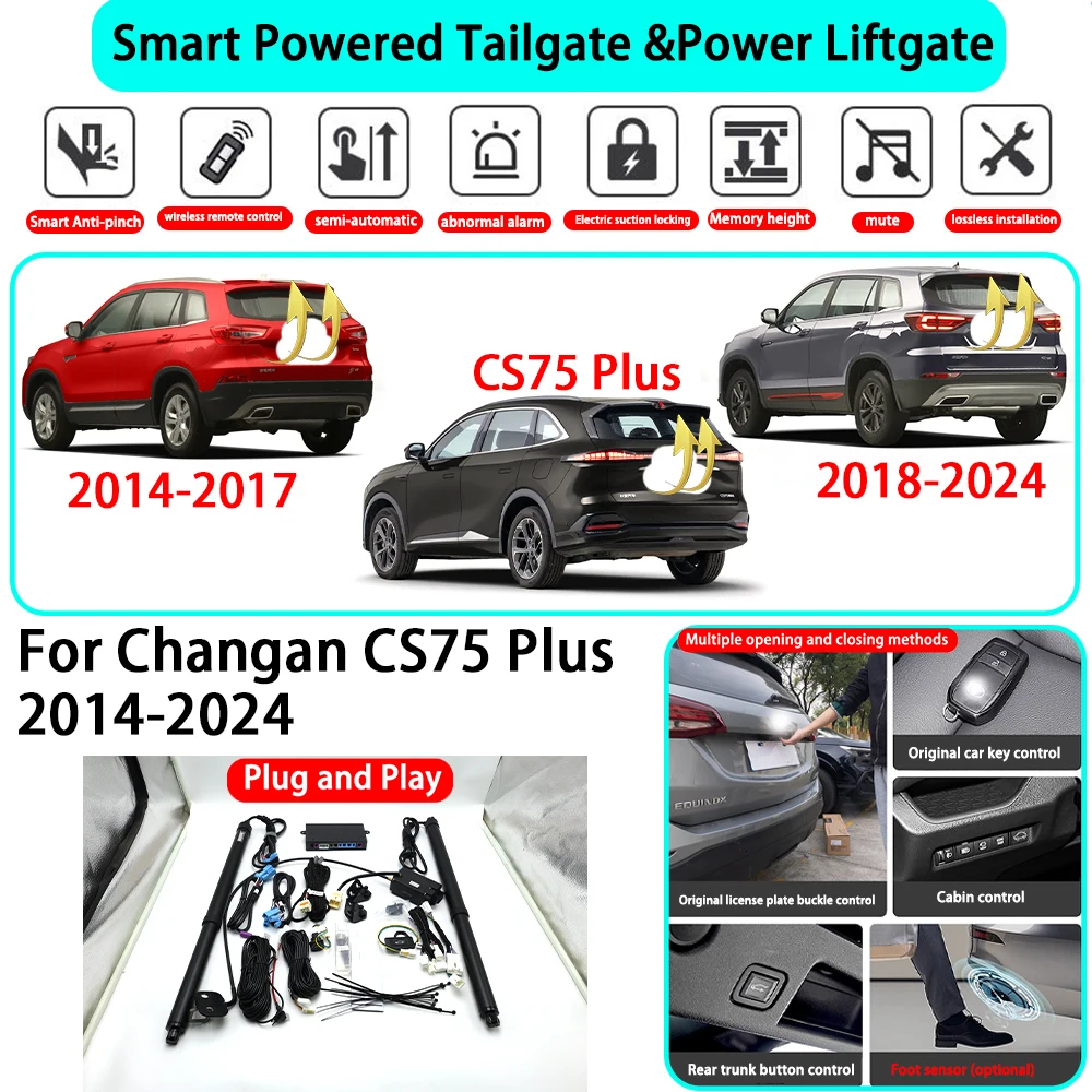 for Changan CS75 Plus 2014-2024 OEM Smart Automatic Powered Tailgate Electric Power Tailgate Lift Kit Key Close Plug and Play
for Changan CS75 Plus 2014-2024 OEM Smart Automatic Powered Tailgate Electric Power Tailgate Lift Kit Key Close Plug and Play