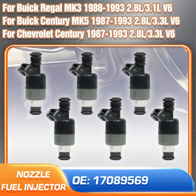 Fuel Injector Nozzle 17089569 For Buick Regal Buick Century Chevrolet Century 1987 1988 1989 1990 1991 1992 1993 2.8L 3.3L V6
Fuel Injector Nozzle 17089569 For Buick Regal Buick Century Chevrolet Century 1987 1988 1989 1990 1991 1992 1993 2.8L 3.3L V6