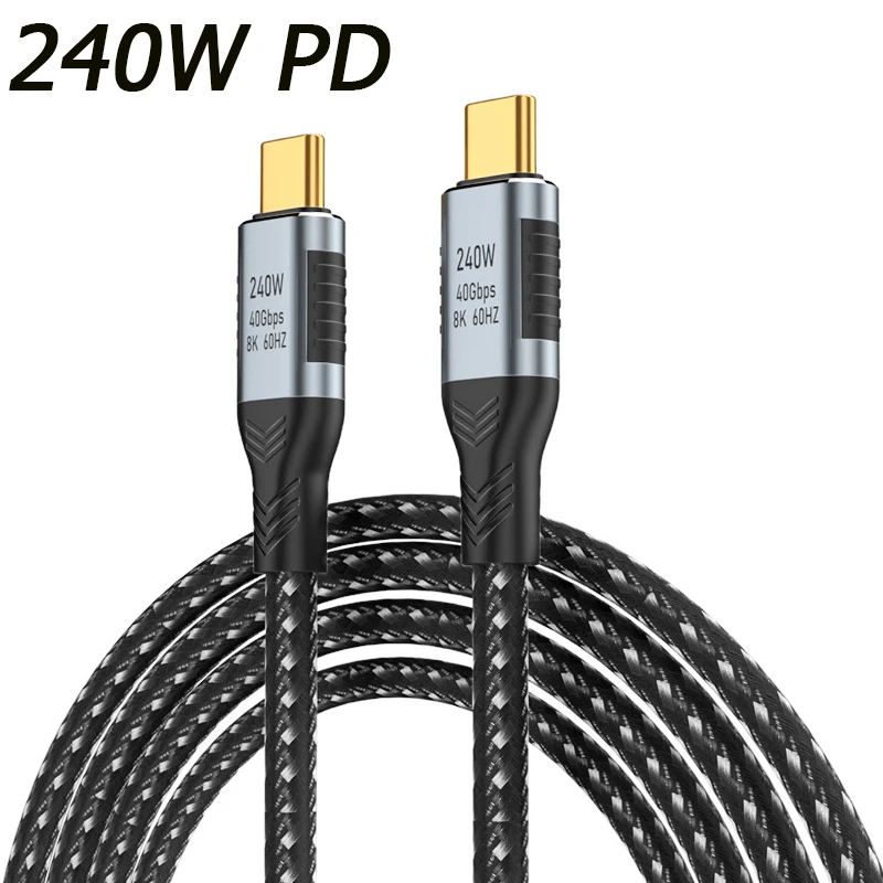 0.5/1/2/3M PD 240W USB C To C Fast Charging Cable 40Gbps Male To Male Braided Type C to C Charger Cable for iPhone 15
0.5/1/2/3M PD 240W USB C To C Fast Charging Cable 40Gbps Male To Male Braided Type C to C Charger Cable for iPhone 15