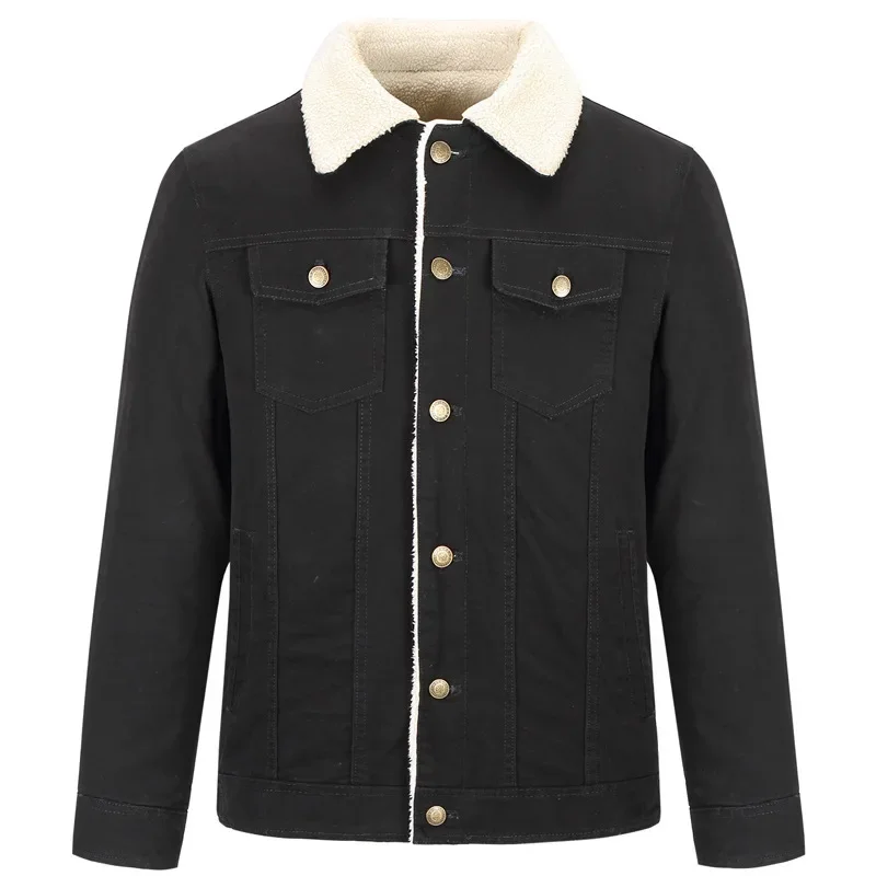 Fleece Jacket Autumn Winter Bomber Jacket Thick Parka Cotton Slim Windproof Coat Single-breasted Men Clothing Fur Collar Casual
Fleece Jacket Autumn Winter Bomber Jacket Thick Parka Cotton Slim Windproof Coat Single-breasted Men Clothing Fur Collar Casual